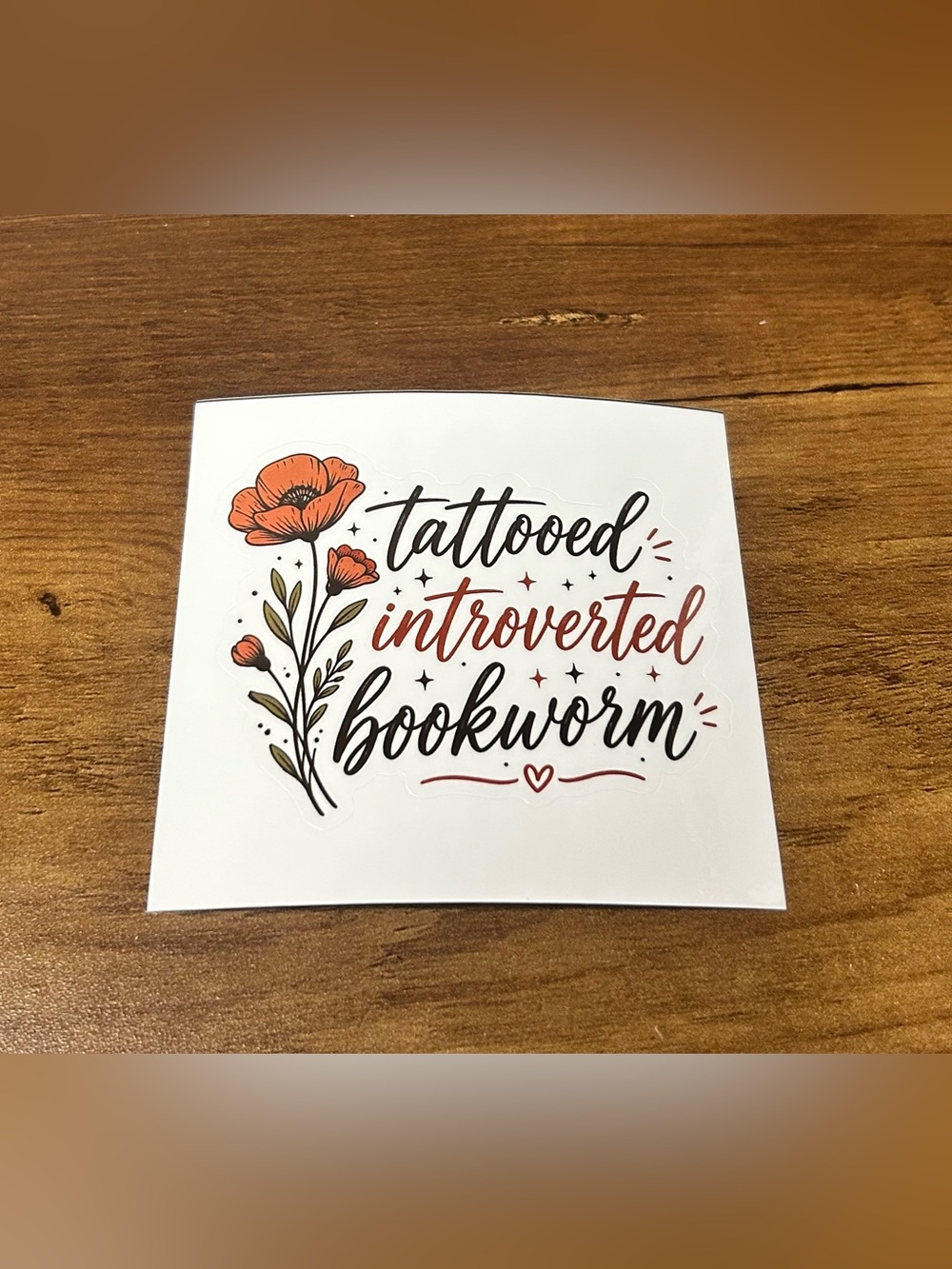 Tattooed introverted bookworm sticker